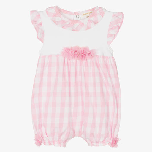 Mintini Baby-Baby Girls Pink Cotton Shortie | Childrensalon Outlet