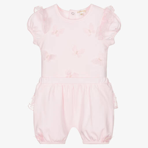 Mintini Baby-Baby Girls Pink Cotton Shorts Set | Childrensalon Outlet