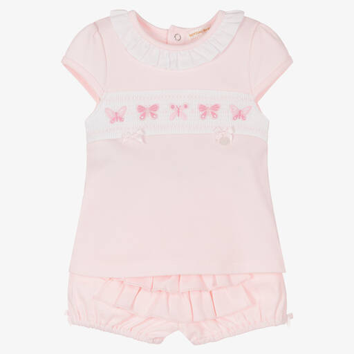 Mintini Baby-Baby Girls Pink Shorts Set | Childrensalon Outlet