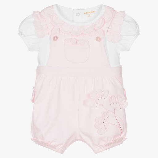 Mintini Baby-Baby Girls Pink Shorts Set | Childrensalon Outlet