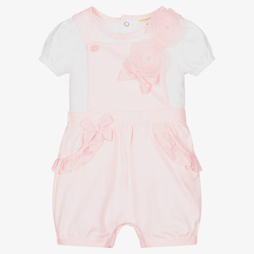 Mintini Baby-Baby Girls Pink Shorts Set | Childrensalon Outlet