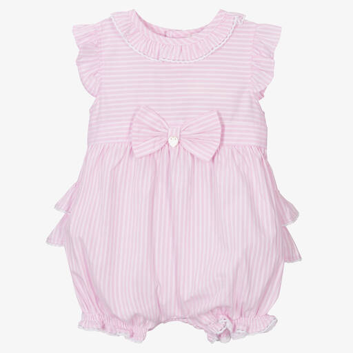 Mintini Baby-Baby Girls Pink Striped Cotton Shortie | Childrensalon Outlet