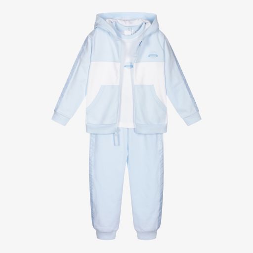 Mintini Baby-Blue & White Tracksuit Set | Childrensalon Outlet