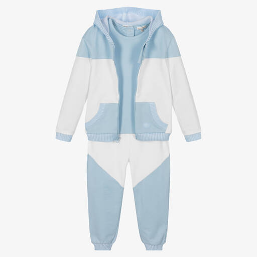 Mintini Baby-Girls Blue & White Tracksuit | Childrensalon Outlet