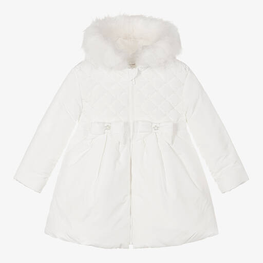 Mintini Baby-Girls Ivory Padded Coat | Childrensalon Outlet