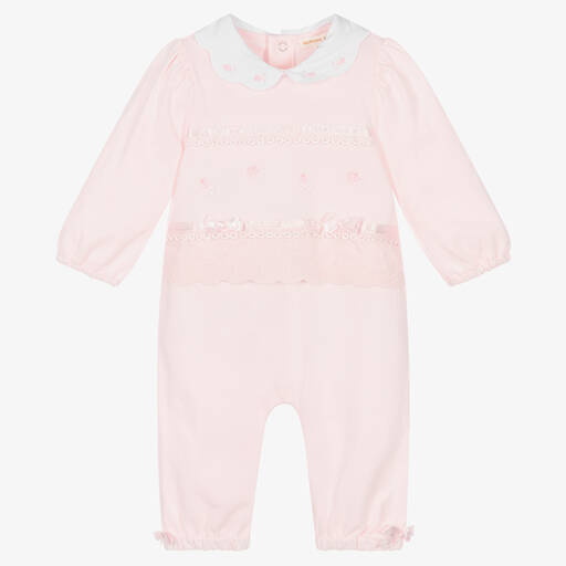 Mintini Baby-Girls Pink Cotton Babysuit | Childrensalon Outlet