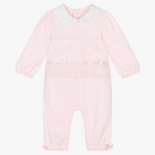 Mintini Baby-Girls Pink Cotton Babysuit | Childrensalon Outlet