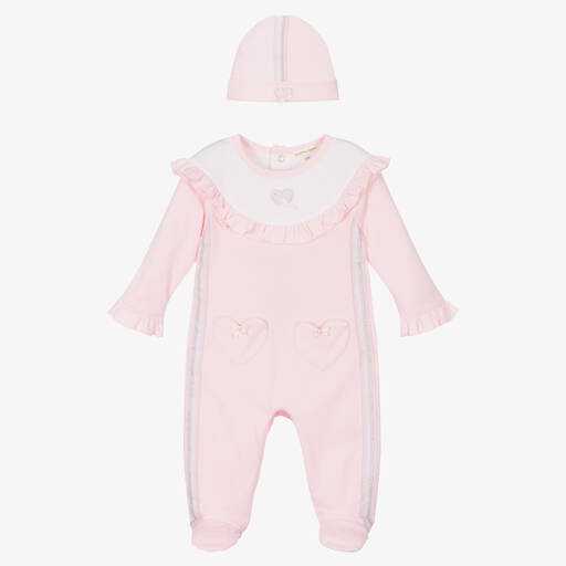 Mintini Baby-Girls Pink Cotton Babysuit Set | Childrensalon Outlet