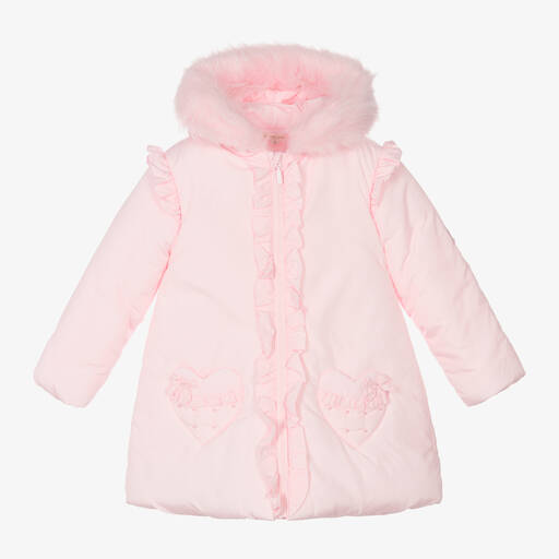 Mintini Baby-Girls Pink Padded Hooded Coat | Childrensalon Outlet
