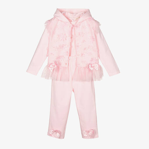 Mintini Baby-Pink Cotton Tracksuit Set | Childrensalon Outlet