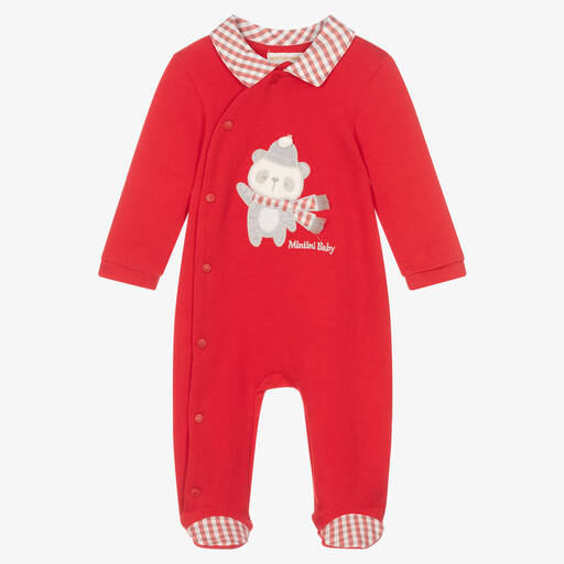 Mintini Baby-Red Cotton Jersey Babygrow | Childrensalon Outlet