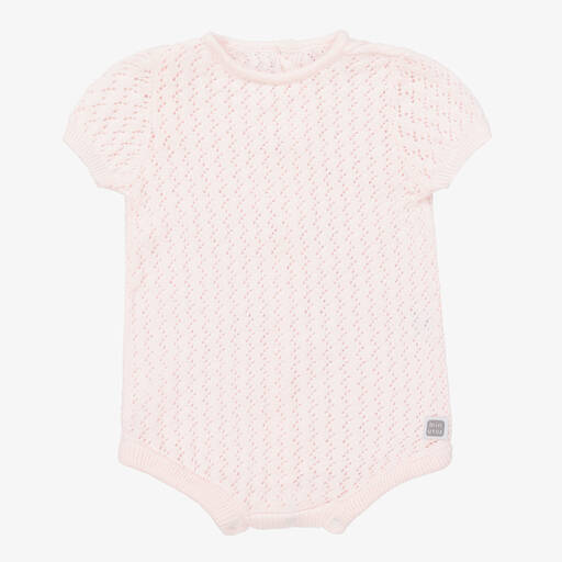 Minutus-Baby Girls Pink Cotton Knit Shortie | Childrensalon Outlet