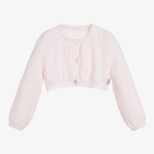 Minutus-Pink Knitted Baby Cardigan | Childrensalon Outlet