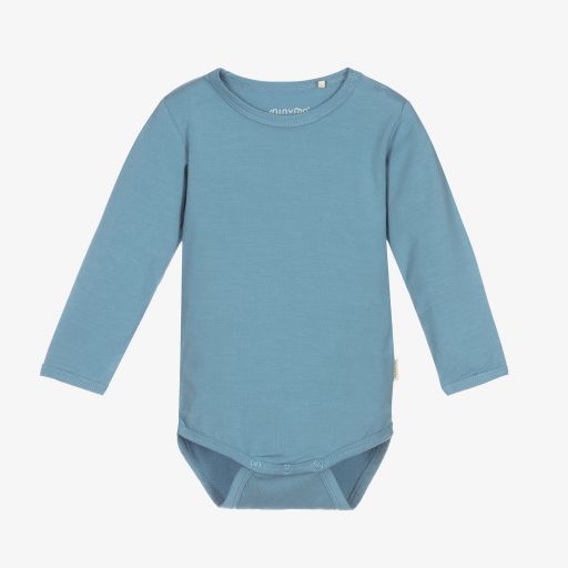 Minymo-Blauer Bambus-Body | Childrensalon Outlet