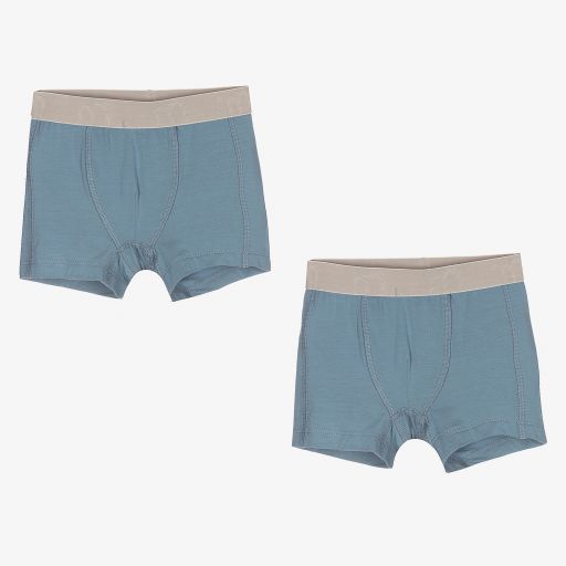 Minymo-Blue Boxer Shorts (2 Pack) | Childrensalon Outlet