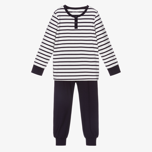 Minymo-Boys White & Blue Pyjamas | Childrensalon Outlet