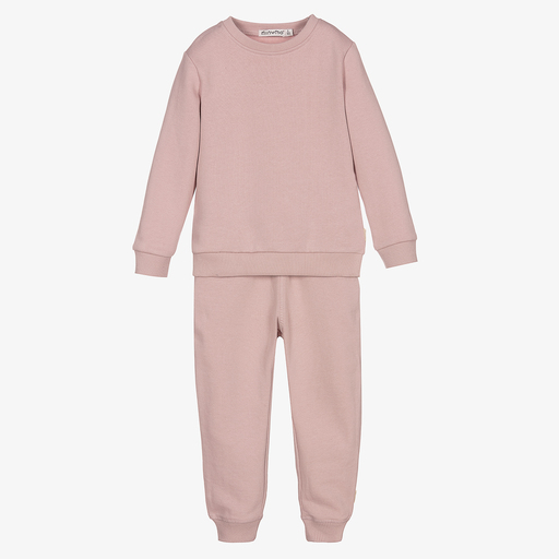 Minymo-Lilac Pink Cotton Tracksuit | Childrensalon Outlet