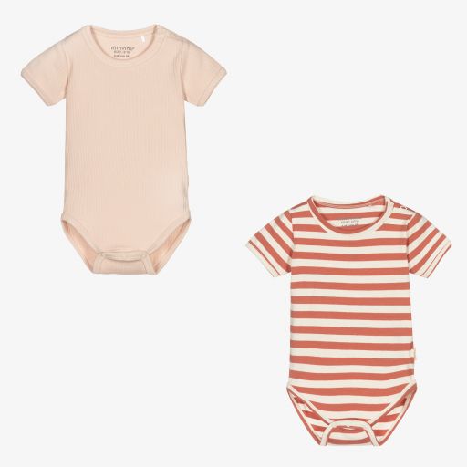 Minymo-Pink Cotton Bodyvests (2 Pack) | Childrensalon Outlet