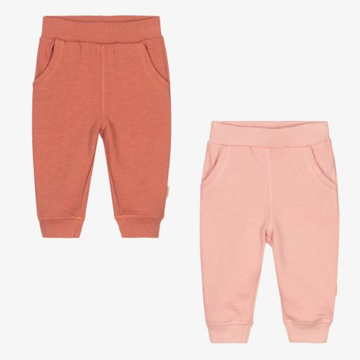 Minymo-Pink Cotton Joggers (2 Pack) | Childrensalon Outlet
