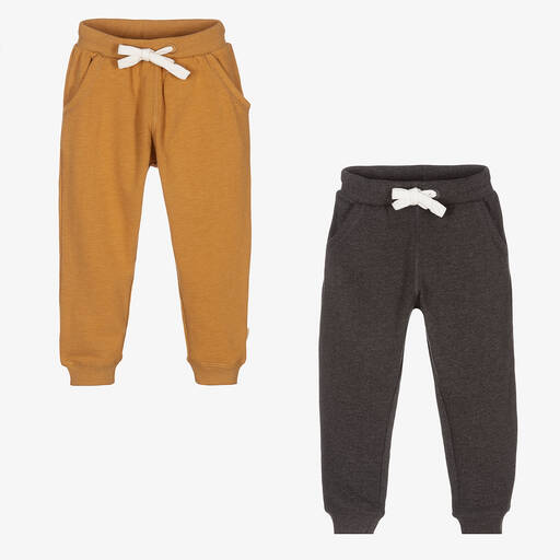 Minymo-Yellow & Grey Cotton Joggers (2 Pack) | Childrensalon Outlet