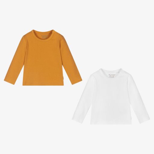 Minymo-Yellow & White Tops (2 Pack) | Childrensalon Outlet