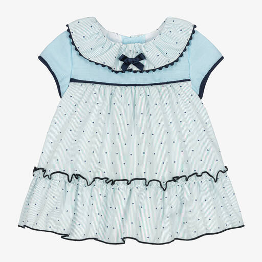Miranda-Голубое платье в полоску для малышек | Childrensalon Outlet
