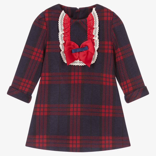 Miranda-Baby Girls Blue Tartan Dress | Childrensalon Outlet