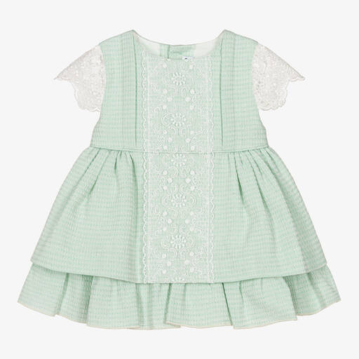 Miranda-Baby Girls Green Lace Dress | Childrensalon Outlet