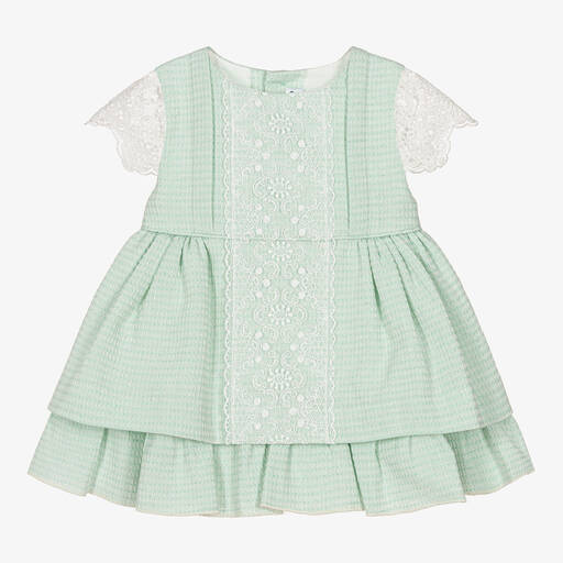 Miranda-Зеленое платье с кружевом | Childrensalon Outlet