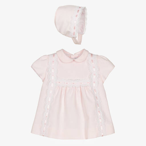 Miranda-Baby Girls Pink Cotton Dress Set | Childrensalon Outlet