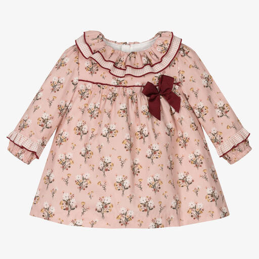 Miranda-Baby Girls Pink Cotton Floral Dress | Childrensalon Outlet