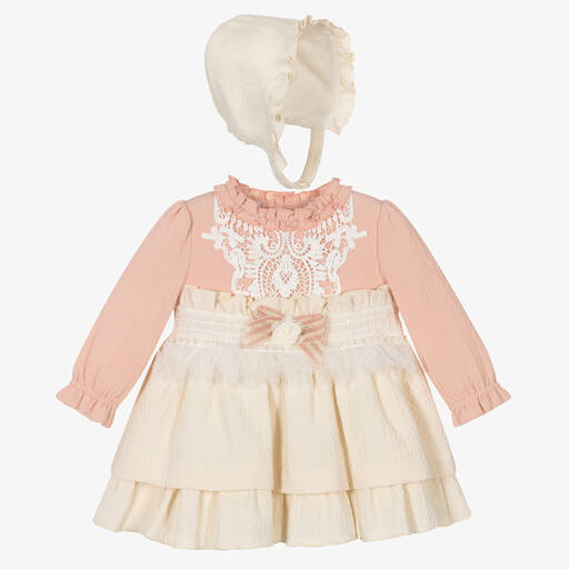 Miranda-Baby Girls Pink & Ivory Cotton Dress Set | Childrensalon Outlet