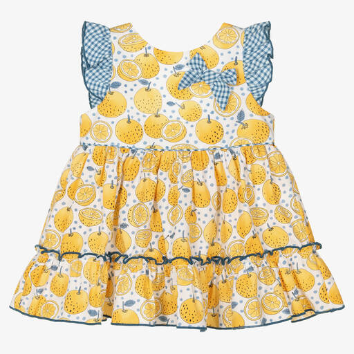 Miranda-Baby Girls Yellow Lemon Print Dress | Childrensalon Outlet