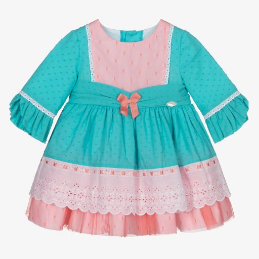 Miranda-Spitzenkleid in Blau und Rosa | Childrensalon Outlet