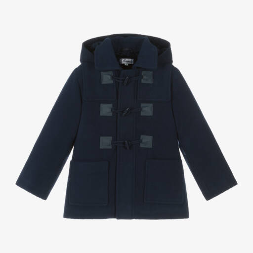 Miranda-Boys Navy Hooded Toggle Coat | Childrensalon Outlet