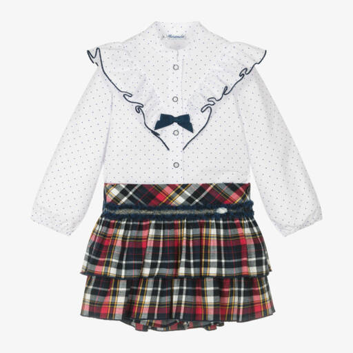 Miranda-طقم سكورت تارتان لون كحلي | Childrensalon Outlet