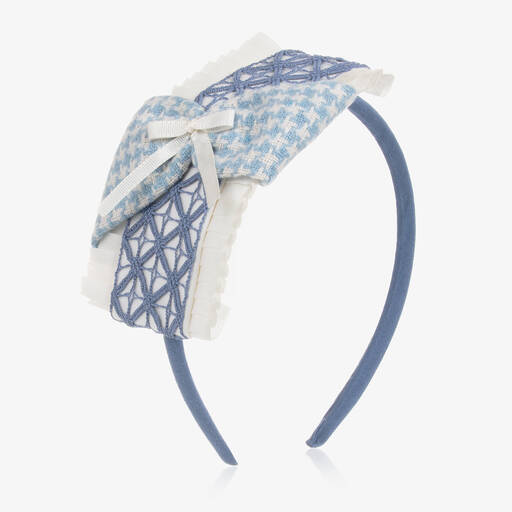 Miranda-Girls Blue & Ivory Hairband | Childrensalon Outlet