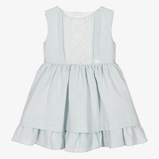 Miranda-Girls Blue & White Lace Dress | Childrensalon Outlet
