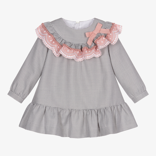 Miranda-Girls Grey Viscose Dress | Childrensalon Outlet
