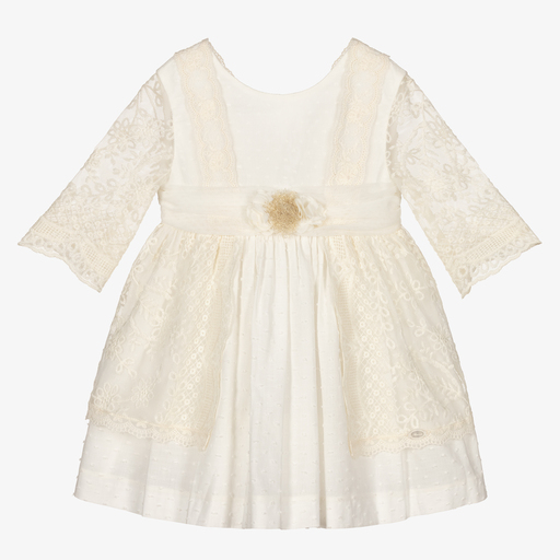 Miranda-Кремовое кружевное платье для девочек  | Childrensalon Outlet