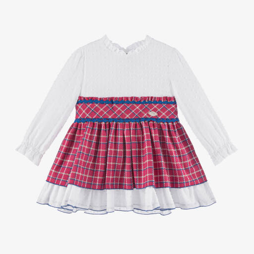 Miranda-Girls Pink and White Plaid Dress | Childrensalon Outlet