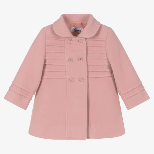 Miranda-Manteau rose en feutre fille | Childrensalon Outlet