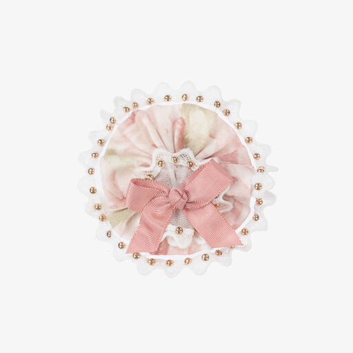 Miranda-Girls Pink Floral Hairclip (10cm) | Childrensalon Outlet