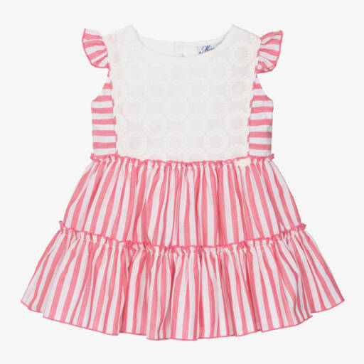 Miranda-فستان قطني مخطط ليوم مشمس للبنات | Childrensalon Outlet