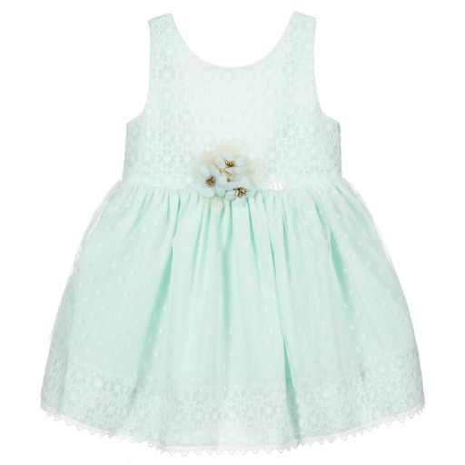 Miranda-Green Lace & Tulle Dress | Childrensalon Outlet