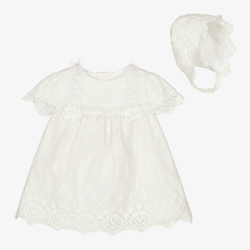 Miranda-Ensemble robe ivoire à dentelle | Childrensalon Outlet