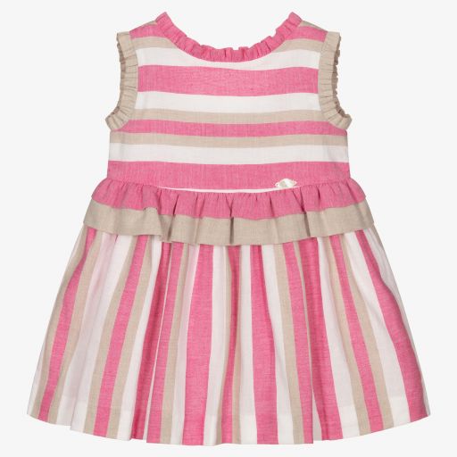 Miranda-Pink & White Stripe Dress | Childrensalon Outlet