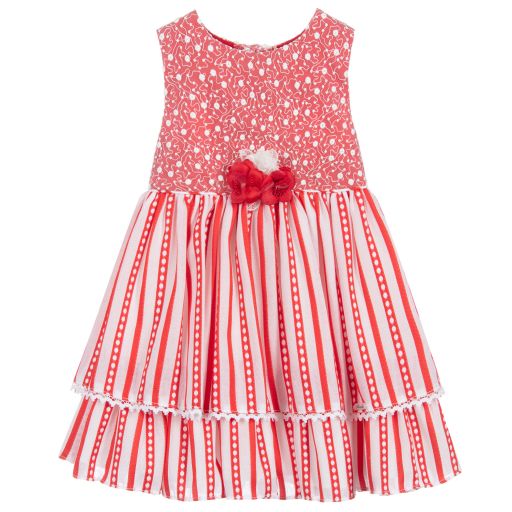 Miranda-Teen Girls Red Striped Dress | Childrensalon Outlet