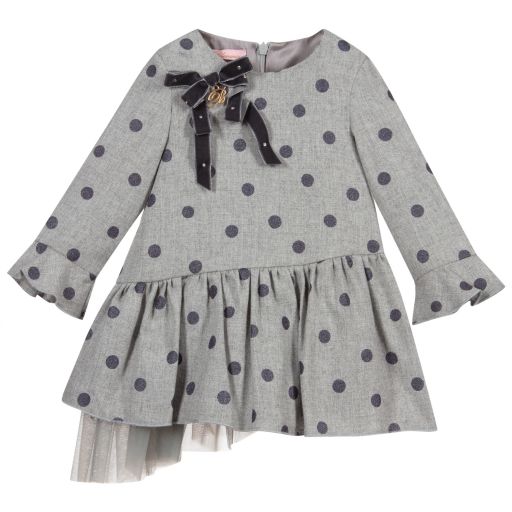 Miss Blumarine-Baby Girls Grey Dress | Childrensalon Outlet