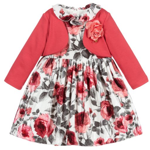 Miss Blumarine-Baby Girls Pink Velour Dress | Childrensalon Outlet